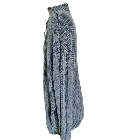 Carbon 2 Cobalt Full Zip Chucky Cable Knit Sweater Size XXL‎ - Picture 2 of 4